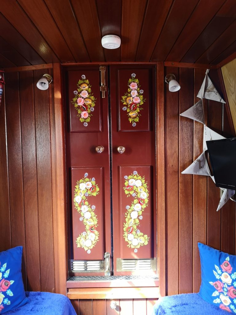 handpainted canal art doors narrowboat 