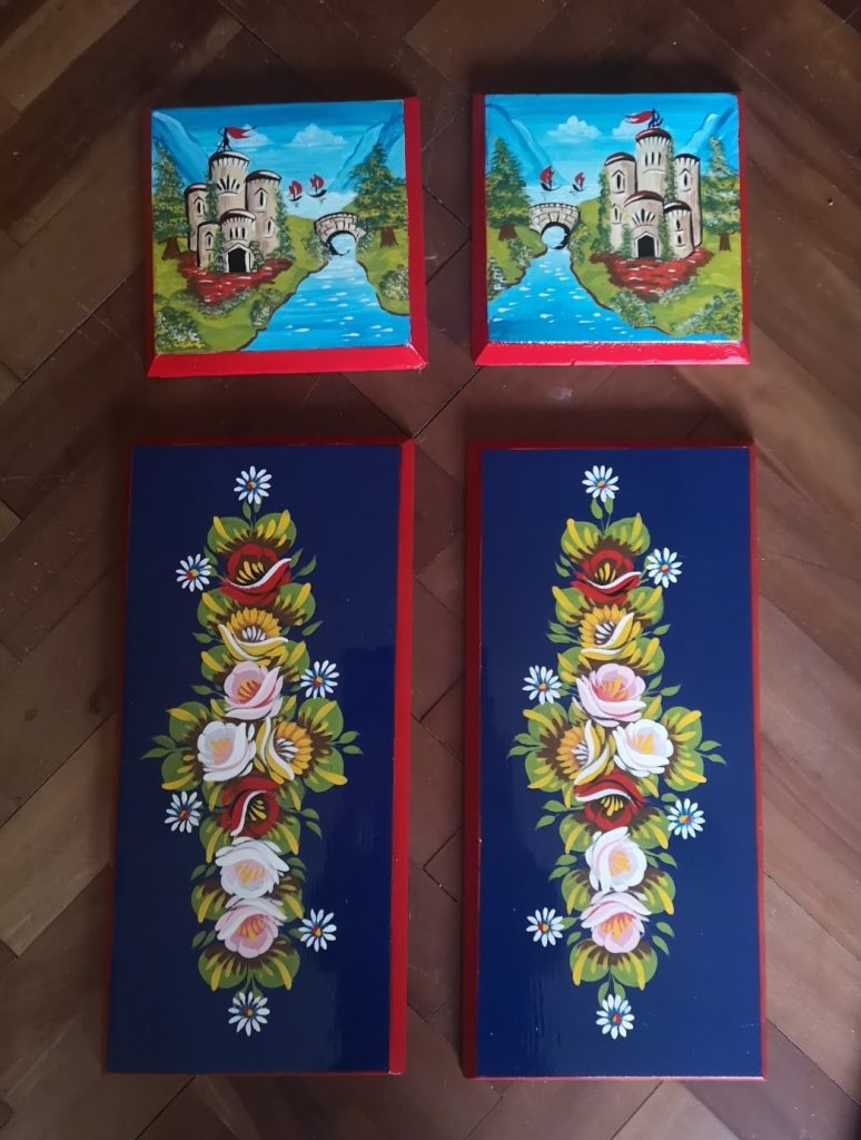canal art roses and castles door panels narrowboat